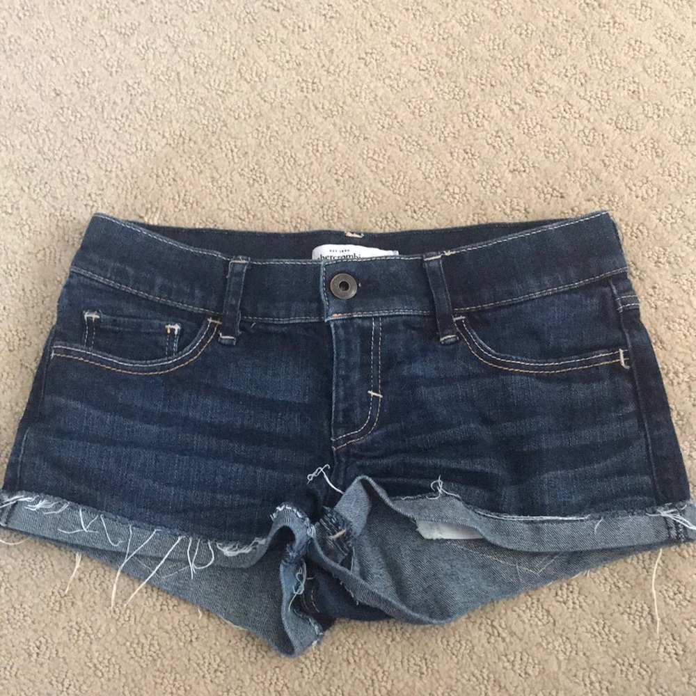 Dark wash denim shorts